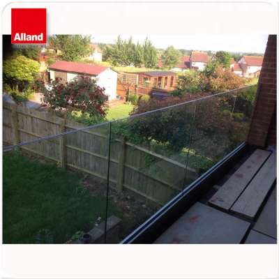 American standard 10-20mm tempered glass U channel balustrade for outdoor